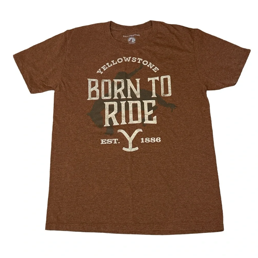 Yellowstone Paramount Born To Ride Graphic Tee Adult Cotton Blend Size Medium